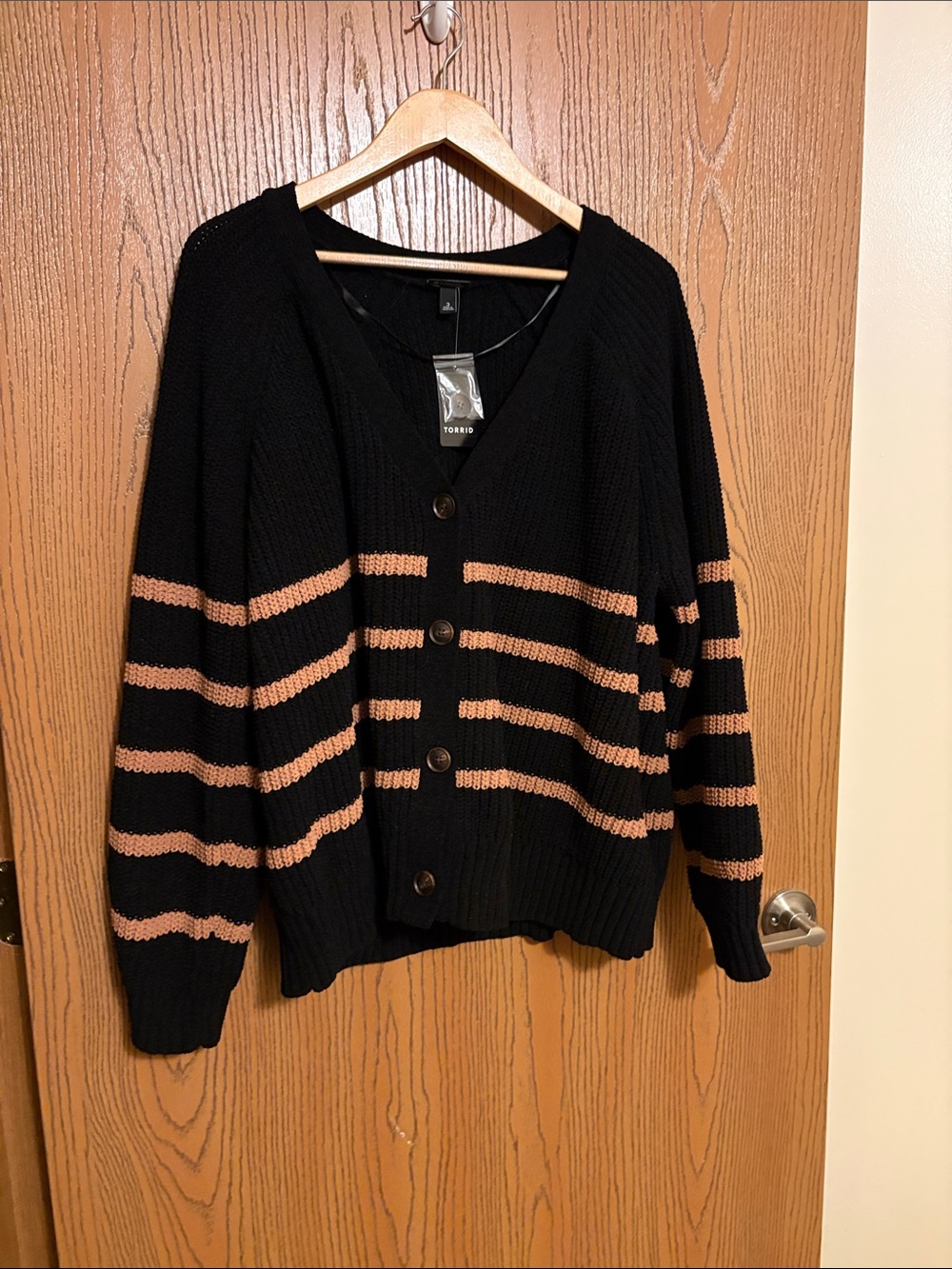 Black and brown striped cardigan